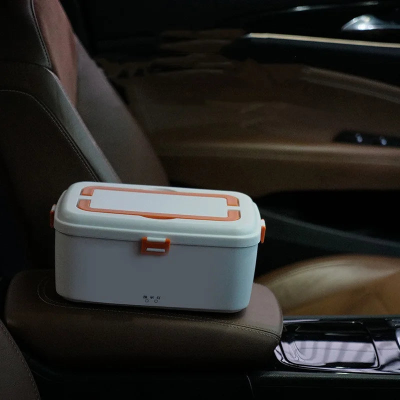 110V/220V/12V Car Home Electric Heating Lunch Box 304 Stainless Steel Food Heating Insulation Container Portable Picnic Box 1.8L
