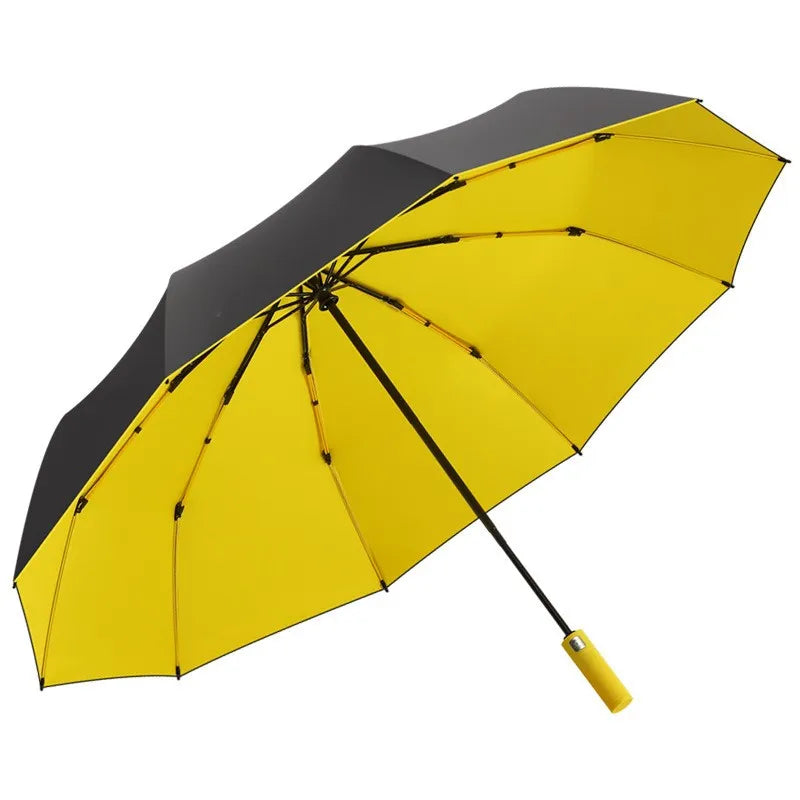 125CM Triple Fold Double Layer Double Keel Super Large Men Umbrella Sunscreen Extra Folding Rain Umbrella for Outdoor Daily