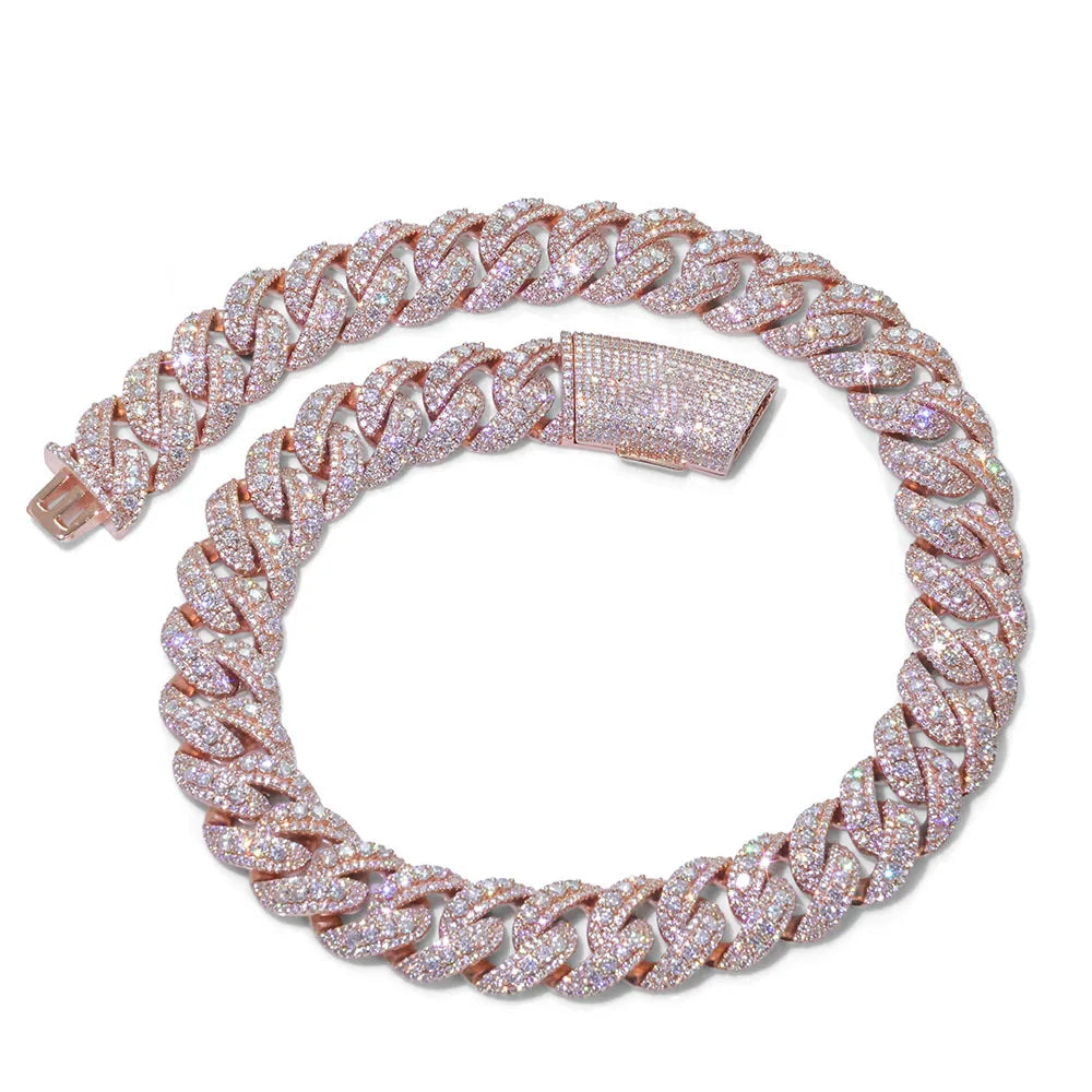 Platinum 22mm Diamond Bubble Necklace Iced Out | Vexaroa