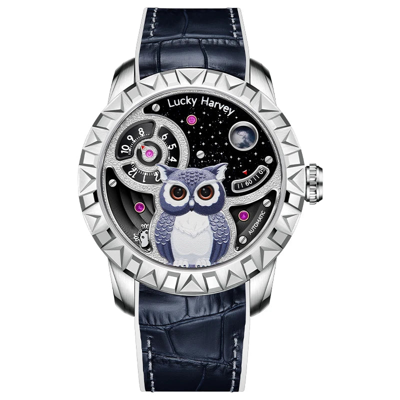 Owl Dial Automatic Mechanical Watch for Men | Moving Eyes | Sapphire Crystal | Vexaroa