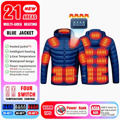 Vexaroa Heated Jacket Men Women Winter Self-Heating Down Coat