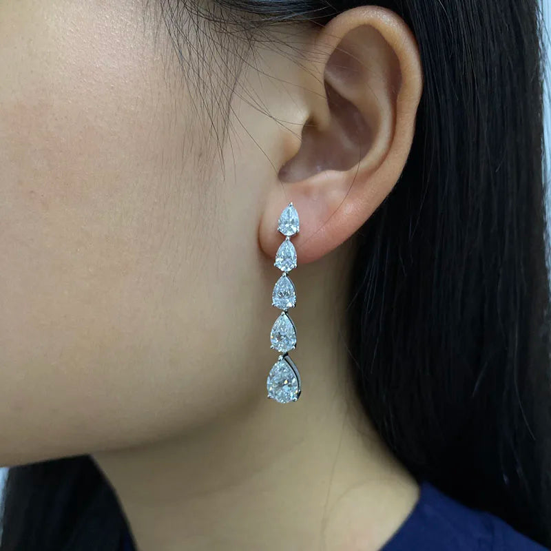 Vexaroa IGI 14K Gold Pear Lab Diamond Necklace & Earring Set