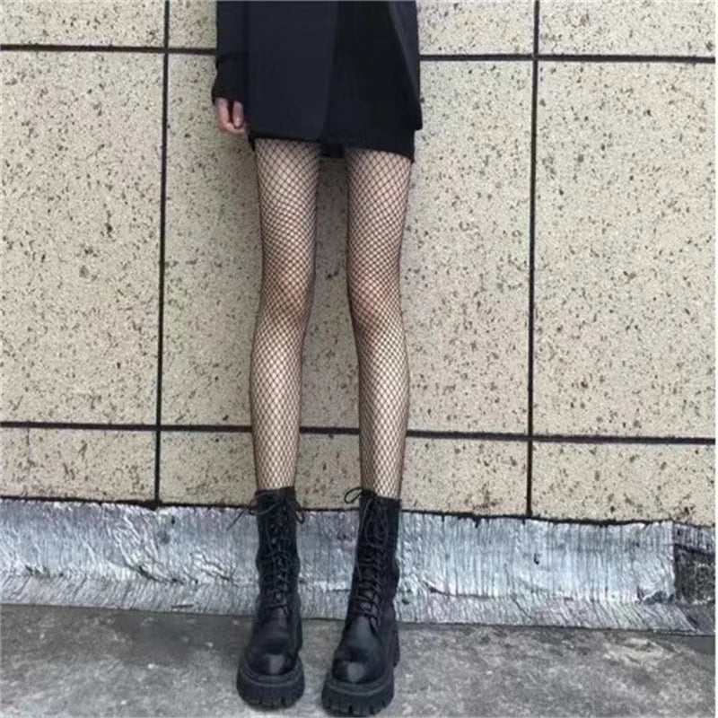 Leggings Hollowed Out Mesh Retro Girls Stockings Japanese Bottomed Lace Pantyhose Floral Rattan Black Tights