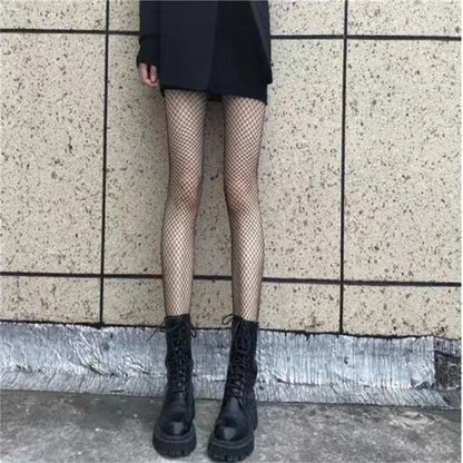 Leggings Hollowed Out Mesh Retro Girls Stockings Japanese Bottomed Lace Pantyhose Floral Rattan Black Tights