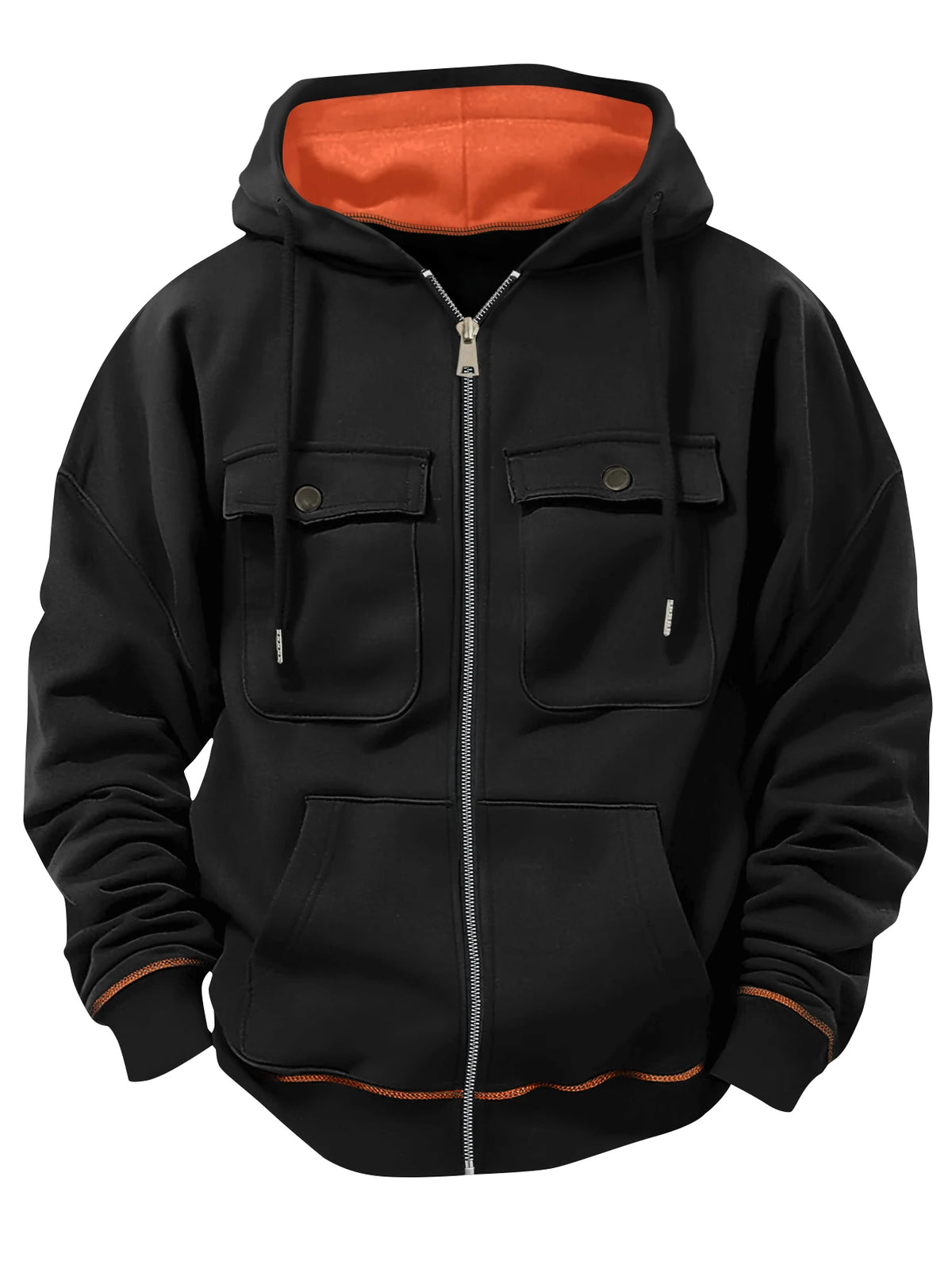 Vexaroa Men's Velvet Multi-Pocket Zip Hoodie — product image 9