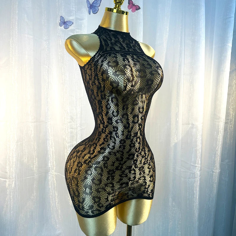 Vexaroa Sexy Hollow Fishnet Cover-Up Dress