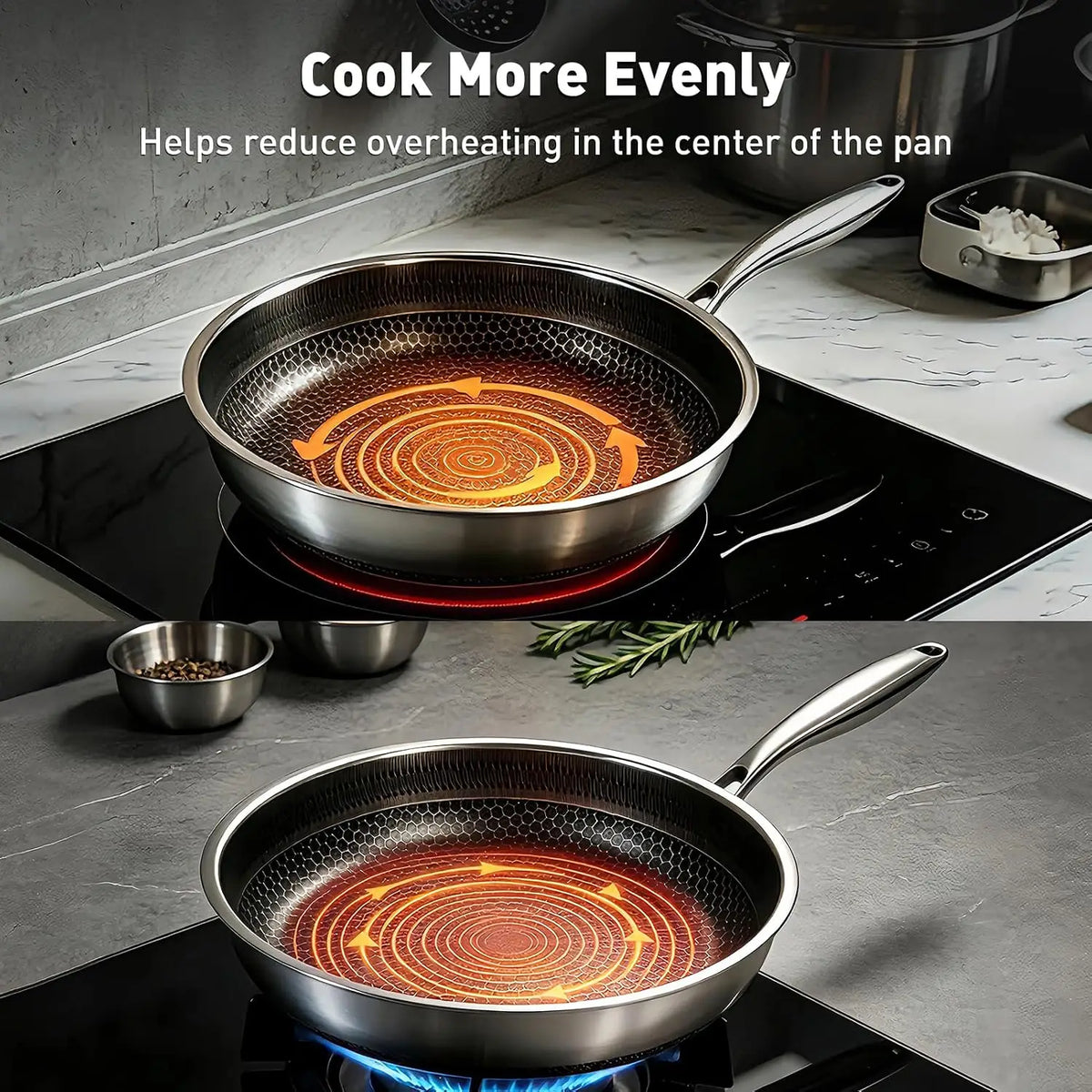Vexaroa Honeycomb Frying Pan with Lid product photo, view 6