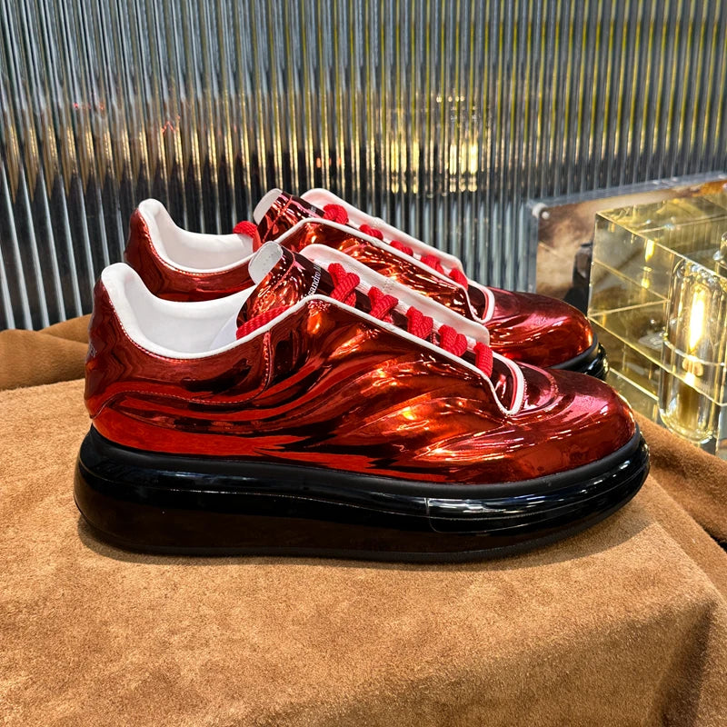 Handcrafted Leather Casual Sneakers Man Platform Trainers Unisex Originality Flat Loafers Men's Footwear