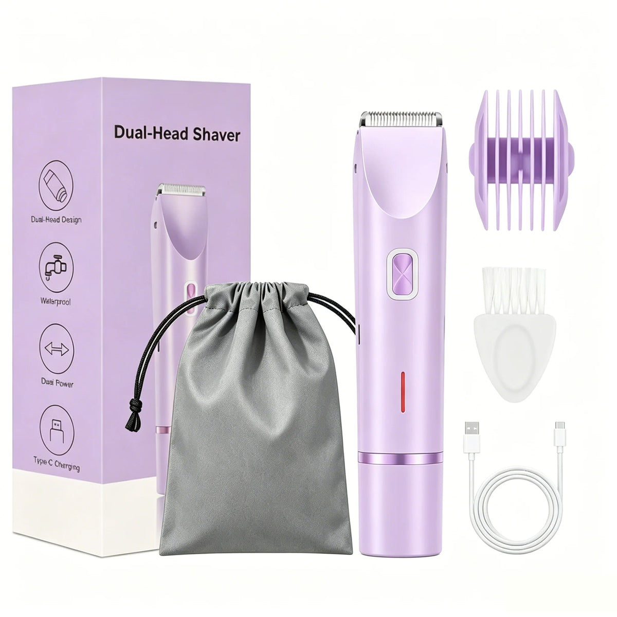 Vexaroa Women's IPX7 Dual-Head Electric Shaver & Body Epilator