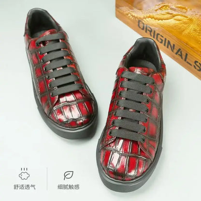 Vexaroa Men's Crocodile Leather Sneakers | Genuine 2026