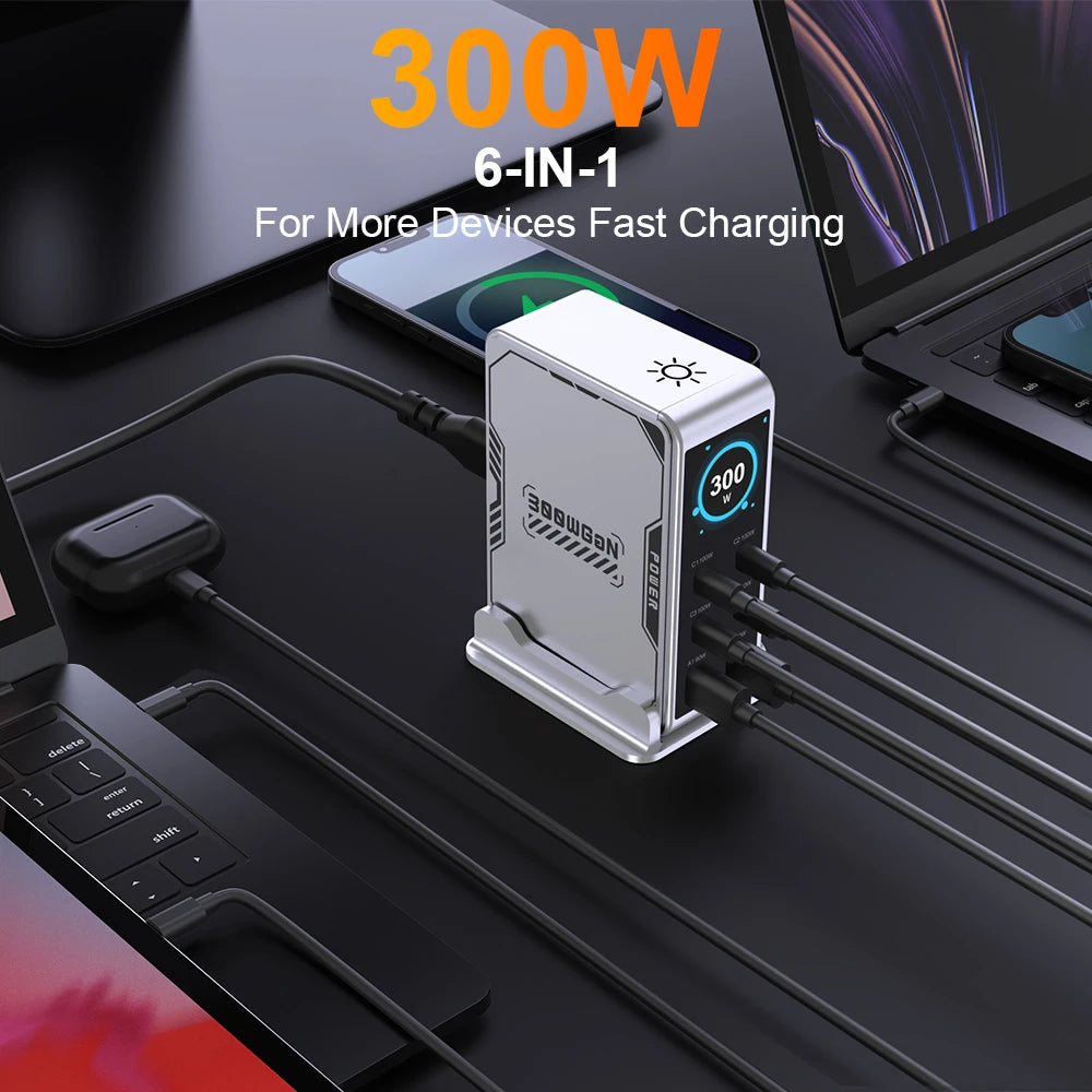 Vexaroa 300W GaN USB-C desktop charging station – product view 3
