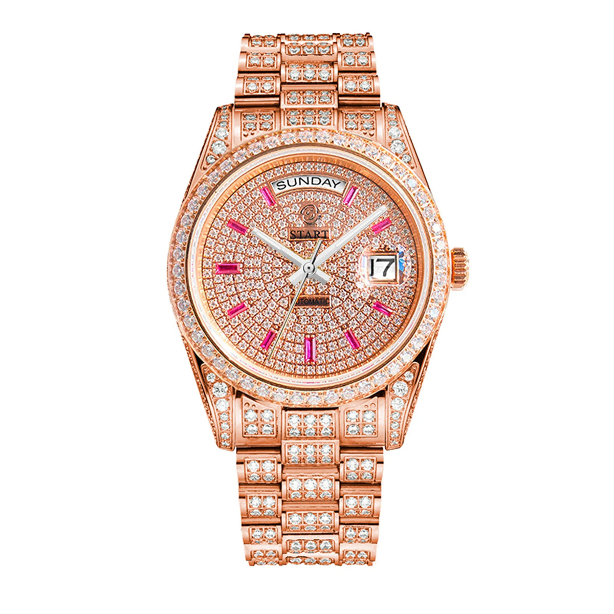 Vexaroa Men's Swiss Automatic Diamond Watch | Date & Week