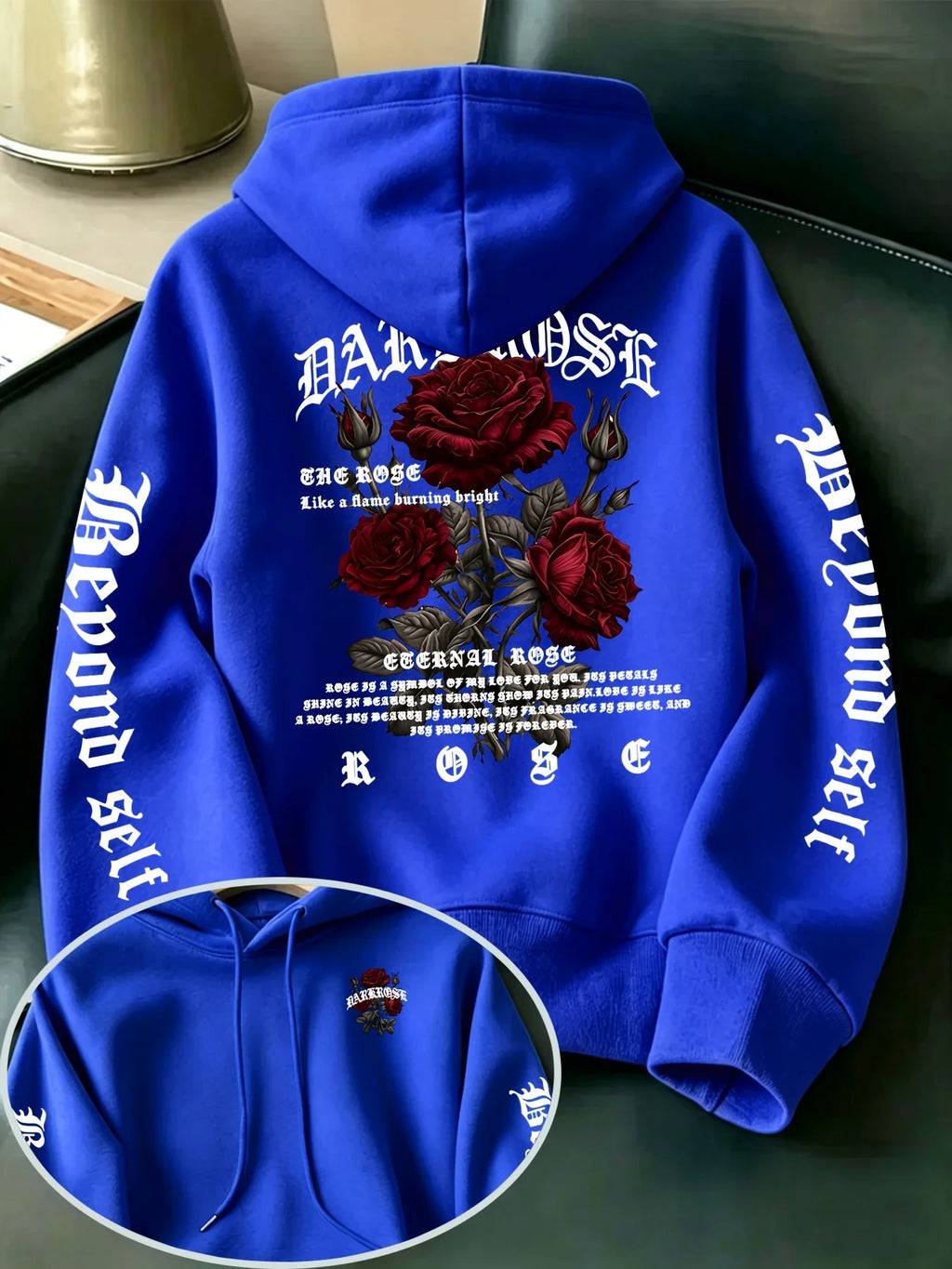 Vexaroa Gothic Rose Graphic Hoodie