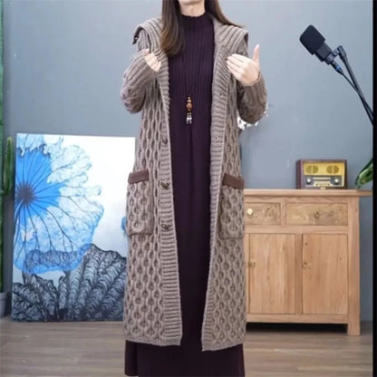 Autumn Winter 2025 Stand Collar Loose Women Knitted Cardigan Sweater Jacket Long sleeve Single Breasted Fashion Ladies Top