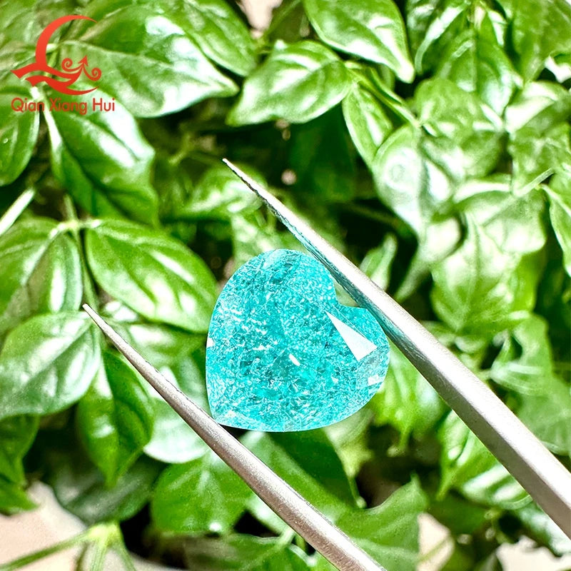 Heart Shape Neon Blue Color Paraiba Lab Grown Yttrium Aluminum Garnet With Inclusions Like Seawater Gem Stone Jewelry YAG