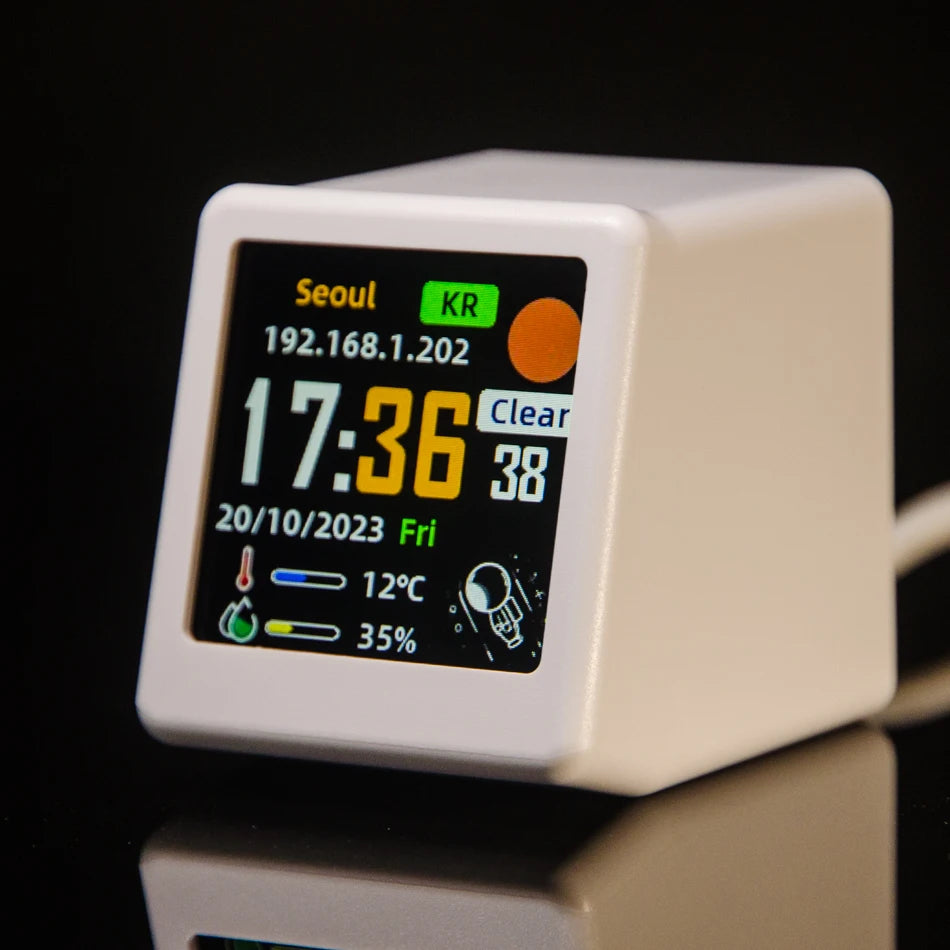 Vexaroa Mini WiFi Desktop Weather Clock IPS LCD Desk Gadget