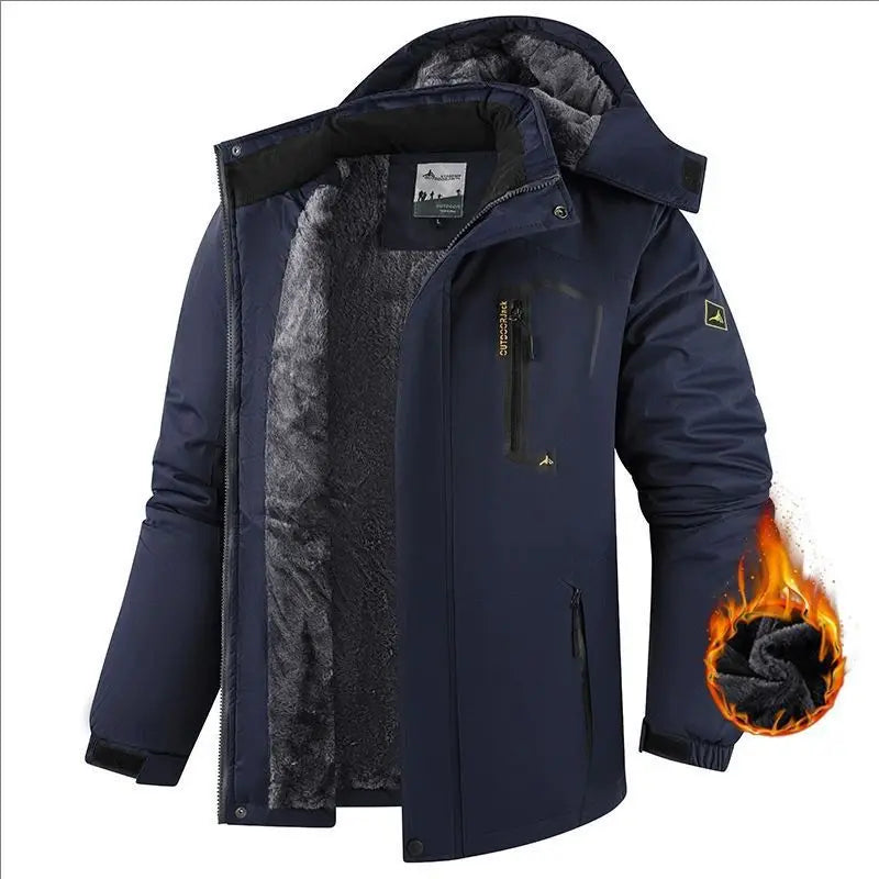New Men's Winter Thermal Ski Jacket Windproof Waterproof Climbing Coat Fleece Lined Outdoor Parka Winter Jacket for Men Woman