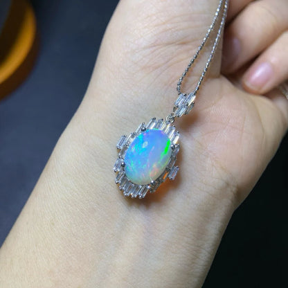 Vexaroa Natural Opal Pendant Necklace – 10x14mm Fire Opal