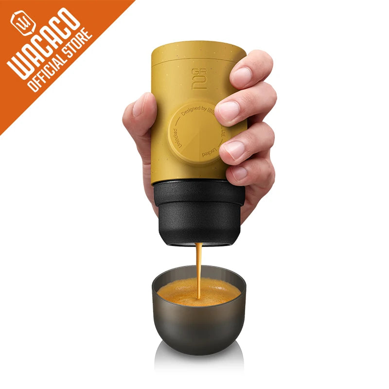 WACACO Minipresso GR2, No Electricity, Espresso Machine for Outdoor Compatible Ground Coffee, Portable Coffee Maker,