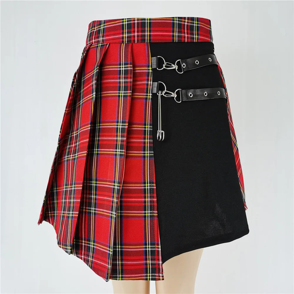 Vexaroa Plaid Pleated Mini Skirt – High Waist Casual