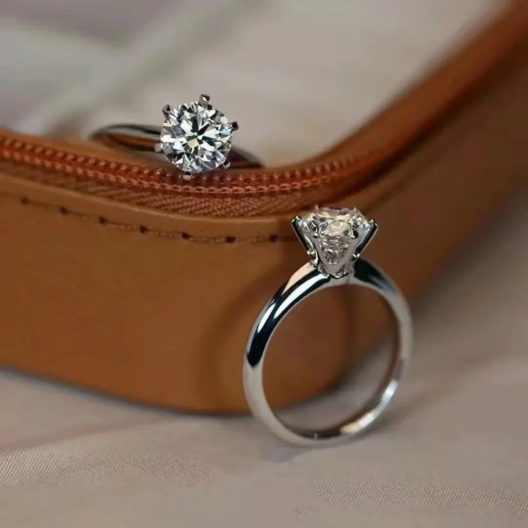 Vexaroa 925 Silver-Style Moissanite Solitaire Ring — Vexaroa product image 2