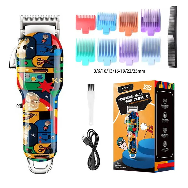Vexaroa Kemei Graffiti Rechargeable Hair Clipper Trimmer