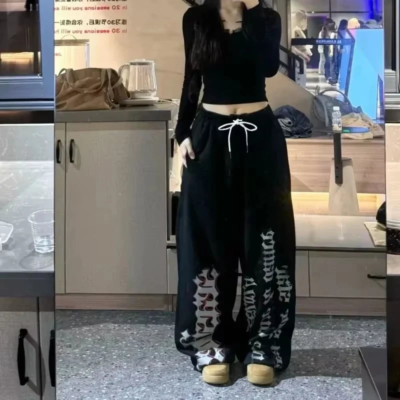Vexaroa Gothic Vertical Letter Wide-Leg Pants product image 15 | Vexaroa