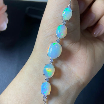 S925 Opal Bracelet Luxury Gemstone Jewelry | Vexaroa