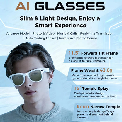 M02 Ultra AI Smart Glasses with 1080P Camera | Vexaroa