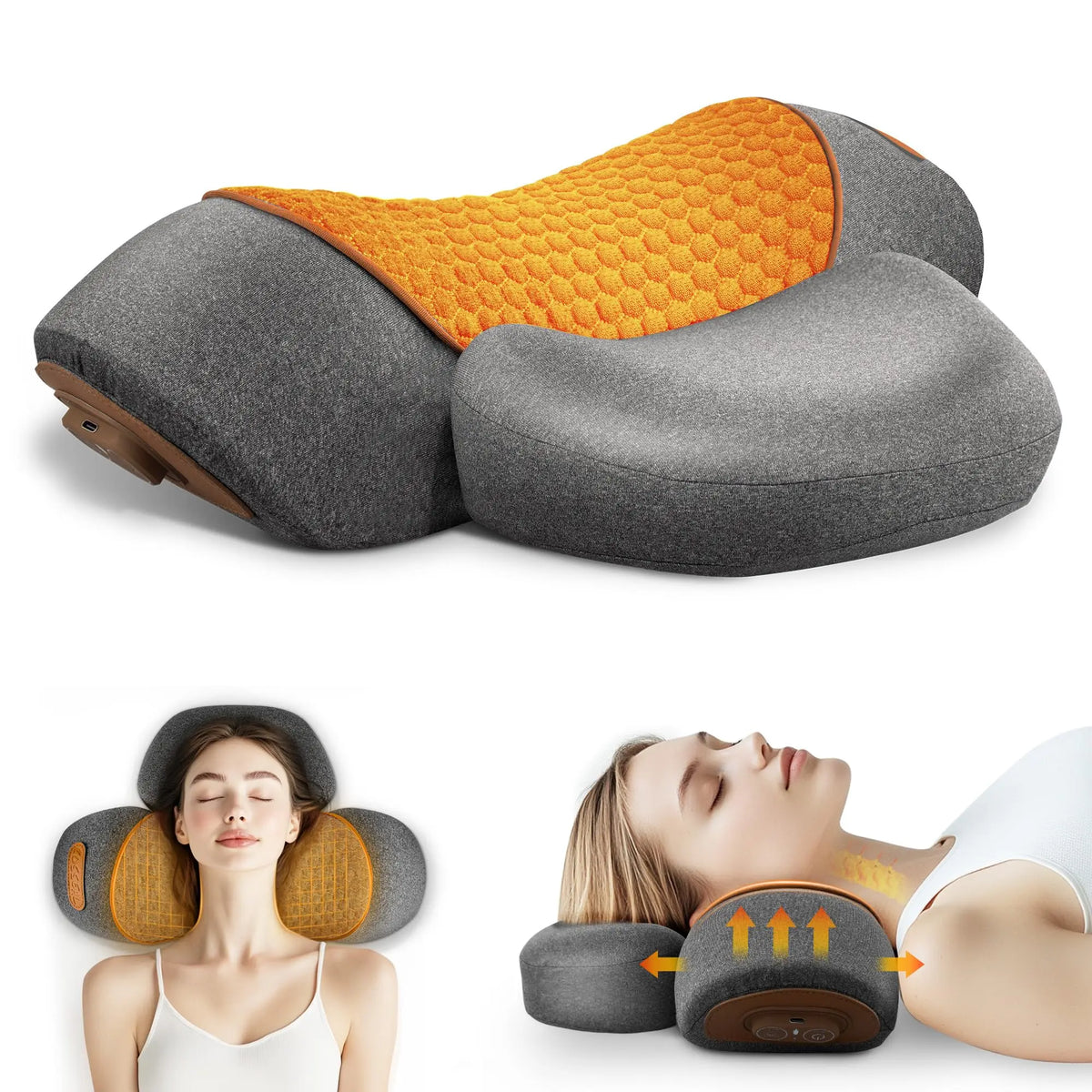 Vexaroa Electric Neck Massager Pillow Heat Vibration Traction — product image