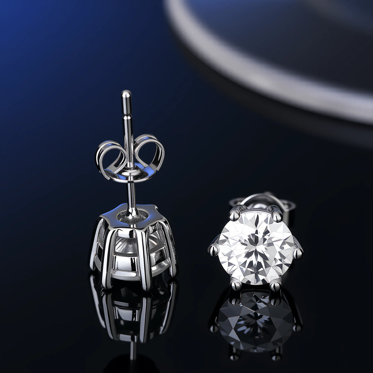 100% Real Sterling Silver S925 Moissanite Earrings Stud With 2 Certificate D VVS1 Pass Diamond Testing Pen For Women Men Jewelry