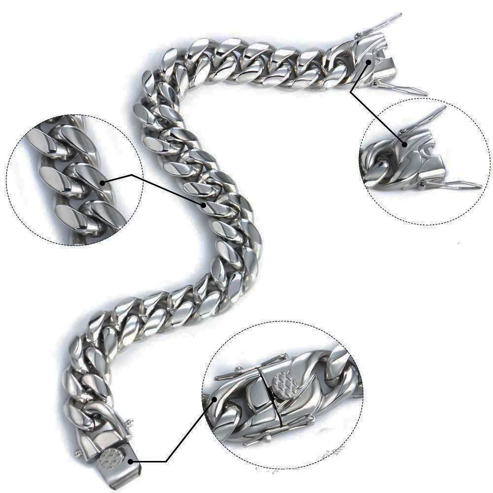 Vexaroa Stainless Steel Miami Cuban Chain Bracelet — Vexaroa product image 4