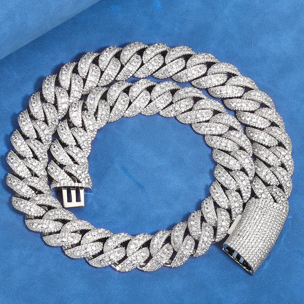 Platinum 22mm Diamond Bubble Necklace Iced Out | Vexaroa