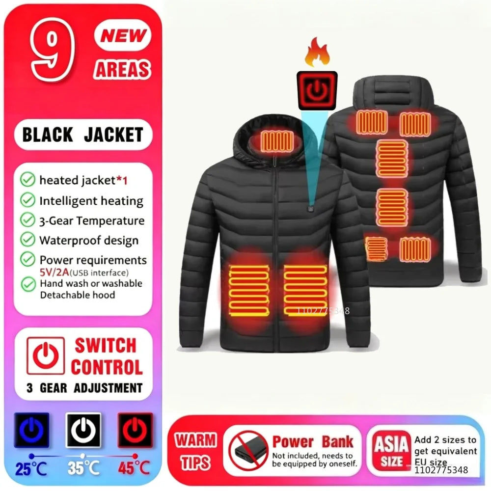 Vexaroa Heated Jacket Men Women Winter Self-Heating Down Coat