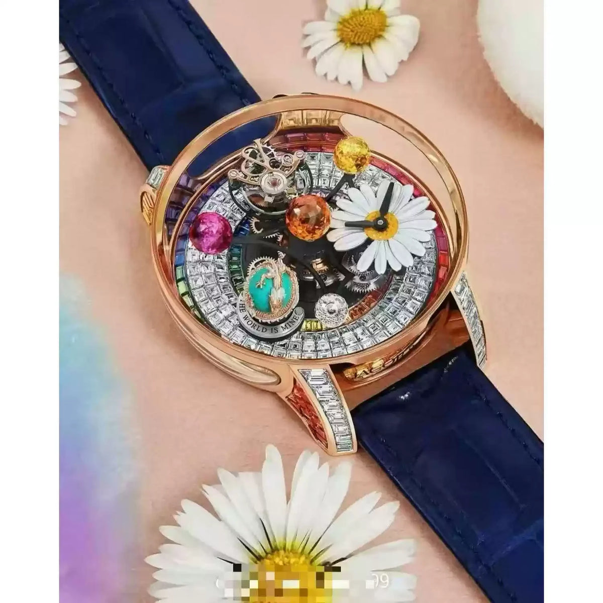 Customized limited edition celestial tourbillon watch,mechanical full disc rotatable watch,dual movement,small ugly orange watch