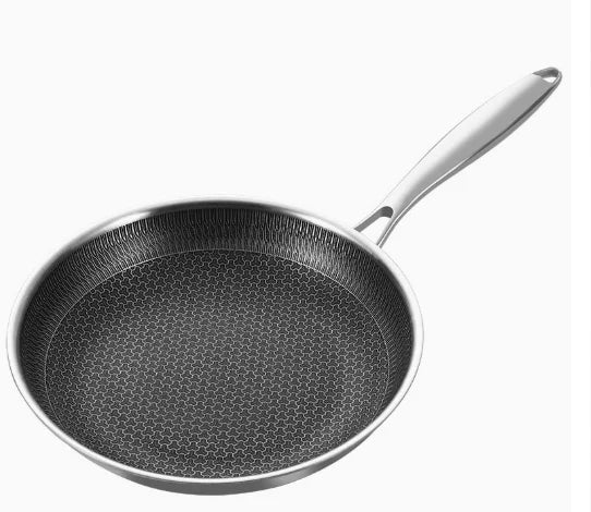 Set of 3 Nonstick Stainless Steel Frying Pans 20/24/28cm Dishwasher-Safe, PFOA-Free Cooking Skillets
