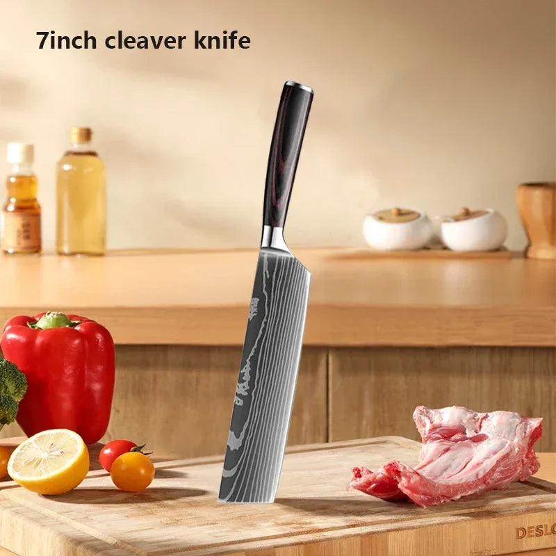 Vexaroa Professional Japanese Kitchen Knife Set with Covers