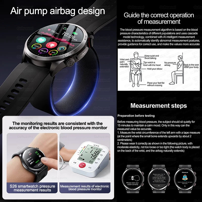 Vexaroa Air Pump Blood Pressure & ECG Smartwatch