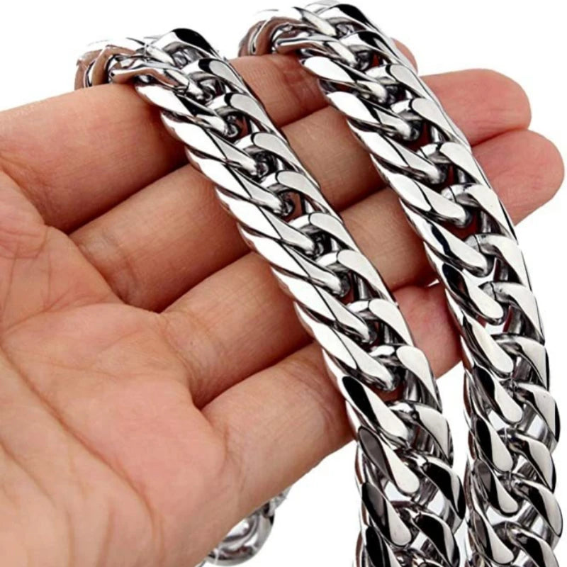 Vexaroa stainless steel Cuban link chain necklace