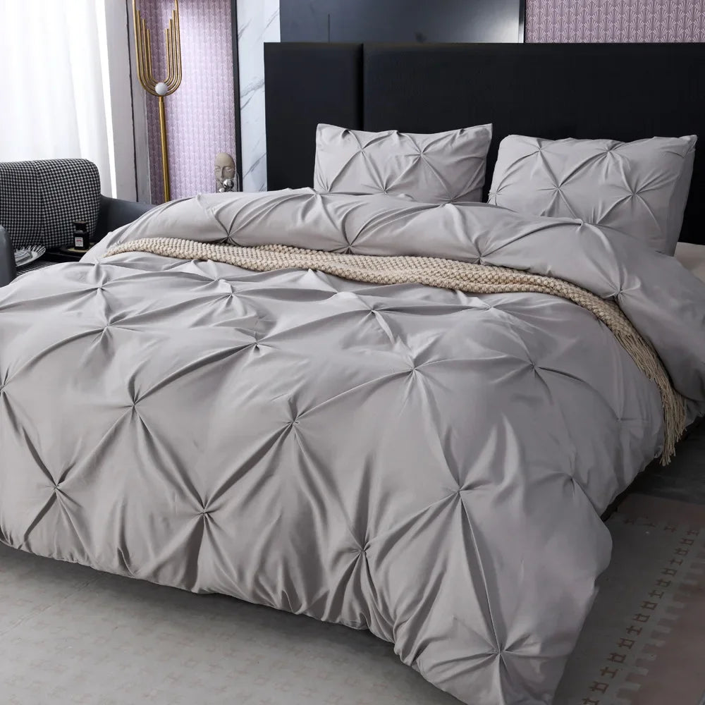 Handmade Queen King Bedding Set Twisting Comforter Cover Pillow Shams Home Polyester 3pcs Stylish Could-like Duvet Cover Set