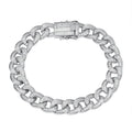 Silver chain bracelet with a clasp on a white background