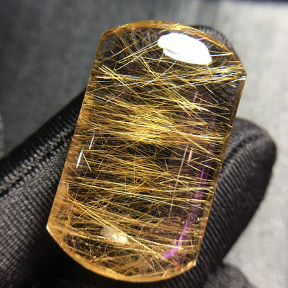 Natural Gold Hair Rutilated Quartz Necklace Pendant Jewelry For Women Lady Men Wealth Healing Crystal 35mm Gemstone Beads AAAAA