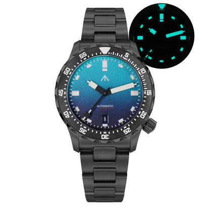 Automatic Diver Watch 39mm PT5000 Mechanical Sapphire 200m Waterproof PVD BGW9 Lume Steel Bracelet Mens Watchs