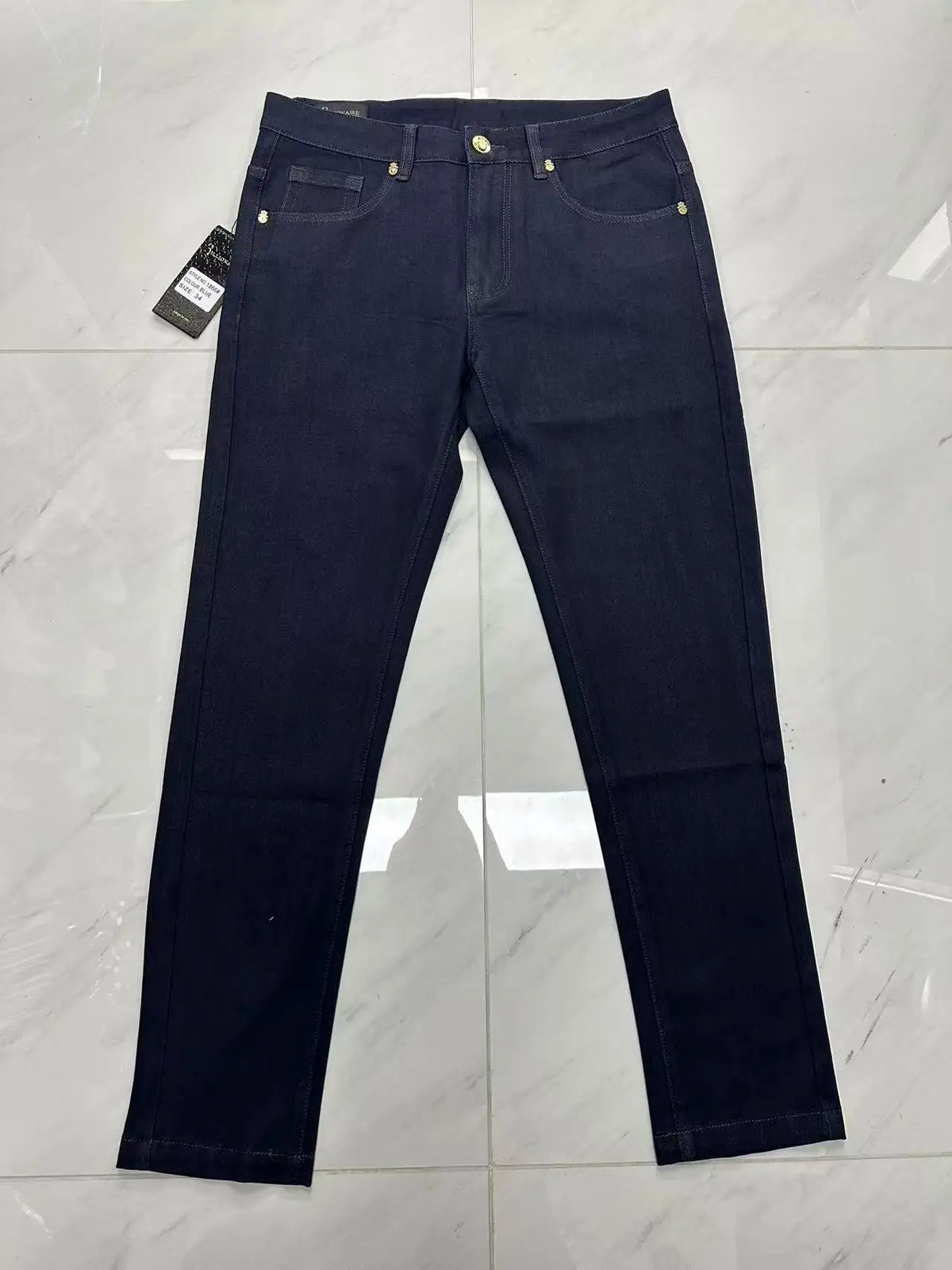 Vexaroa Men's Embroidered Stretch Zip Jeans