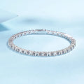 Platinum Single Row Moissanite Bracelet Women | Vexaro