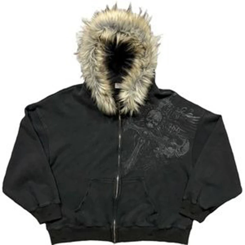 Vexaroa Unisex Thick Zip-Up Hoodie Jacket for Autumn & Winter