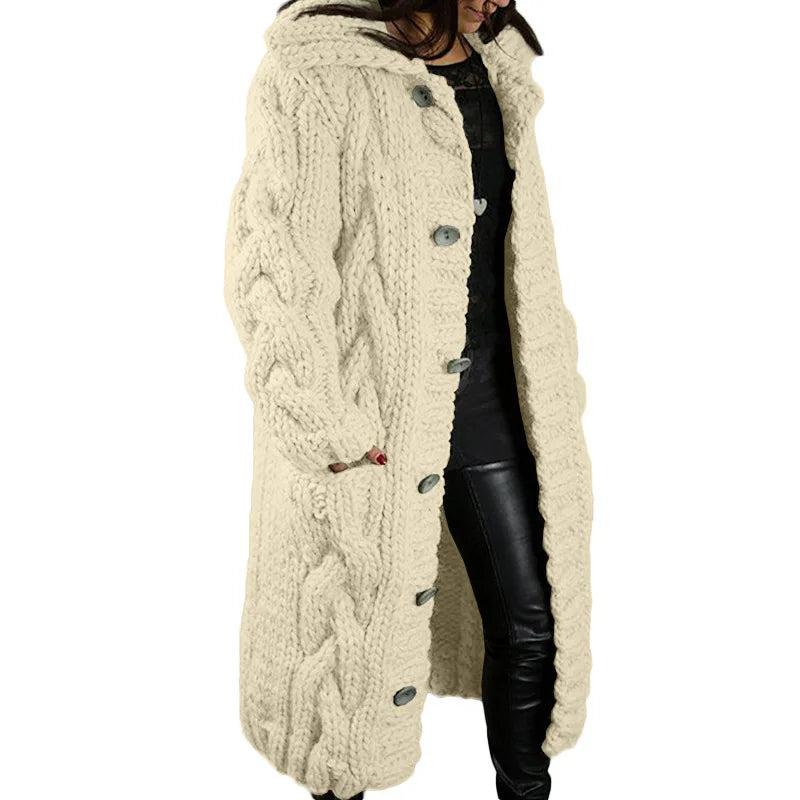 Fashion Solid Knit Cardigan For Women Casual Long Sleeve Turn-down Collar Button Sweater Coat Tops Lady Office Womens Clothing
