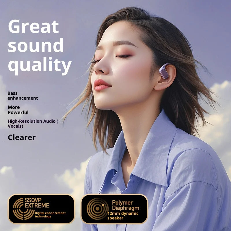 Vexaroa Bluetooth 5.4 ear-hook wireless earbuds with LED display