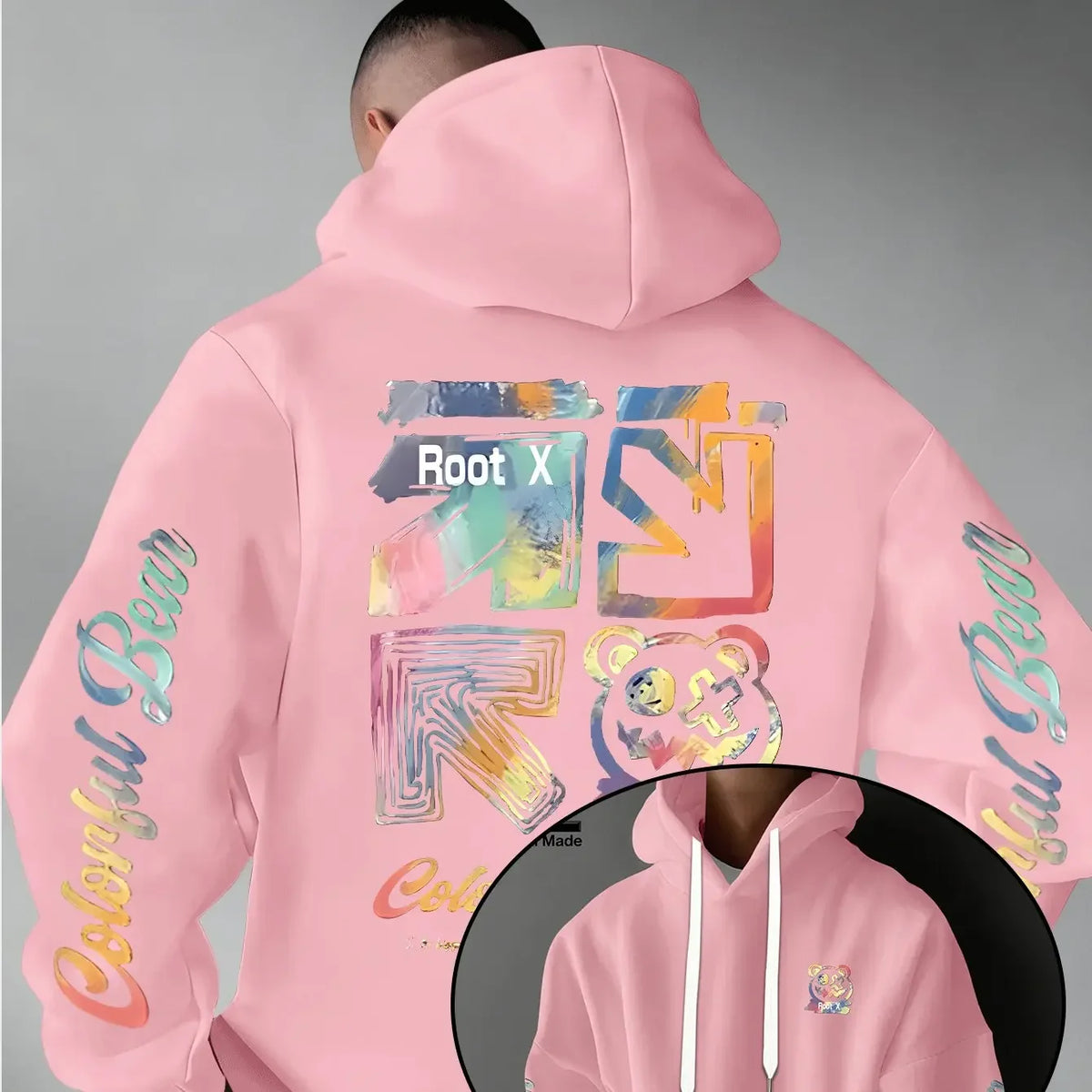 Vexaroa Rainbow Graffiti Bear Hoodie — product image 3