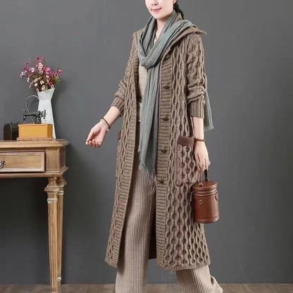 Autumn Winter 2025 Stand Collar Loose Women Knitted Cardigan Sweater Jacket Long sleeve Single Breasted Fashion Ladies Top